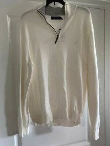 $59.50 NUEVO CON ETIQUETAS SUÉTER NÁUTICA PARA HOMBRE GRANDE L BLANCO MARSHMELLOW COLOR GENIAL IMPRESIONANTE - Imagen 1 de 8