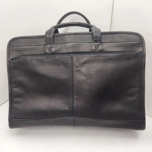 Heritage briefcase black leather laptop bag business office work career unisex - Picture 1 of 16