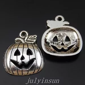 30PCS Antique Silver Alloy Halloween Pumpkin Pendants Charms DIY Crafts 50385 - Picture 1 of 4