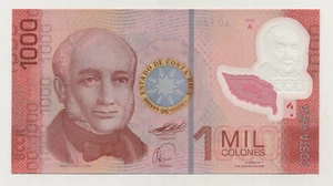 Costa Rica 1000 Colones 2-9-2009 Pick 274.a UNC Uncirculated Banknote Serial A - Picture 1 of 2