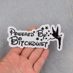 Powered By Bitch Dust Funny Magical Embroidered Iron On Patch - Picture 1 of 1