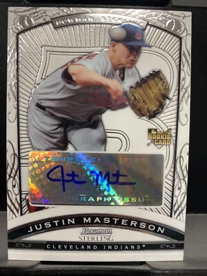 2009 BOWMAN STERLING MLB BASEBALL ROOKIE CARD RC JUSTIN MASTERSON AUTO,INDIANS - Image 1 of 2