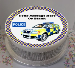 Personalised Police Themed 8" Icing Sheet / Cake Topper - Picture 1 of 1