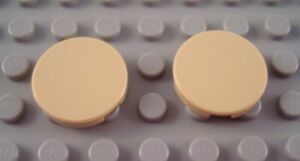 LEGO Lot of 2 Tan 2x2 Round Flat Smooth Tile Pieces from 10217 3061