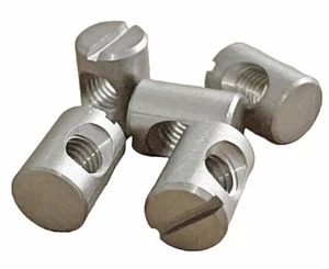 Paquete de 4 tuercas de barril para muebles M6 x 14 mm perno ranurado pasador silla cuna cama gabinete - Imagen 1 de 1