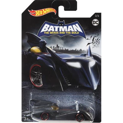 Neuf Hotwheels 2017 Batman Dc Voiture Miniature Batmobile Noir avec Rouge Moyeu - Photo 1/1