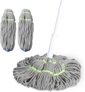 Self Wringing Mop for Floor Cleaning, Long Handled Twist Mop with 2 Microfiber W - Picture 1 of 12