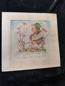"Acuarela Muller De Colección Niño Alemán Con Pintura Concertina 5,5"" X 5,5" - Imagen 1 de 3
