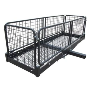 Folding Hitch Cargo Carrier Hitch Mount Rack Basket Trailer 500lbs Capacity - Picture 1 of 4