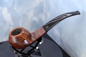 Unsmoked BBB HIGH GRADE * 2 star * 1950's Smooth Bent Bulldog Estate Briar Pipe - Picture 1 of 16