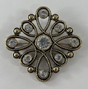 Premier Designs Jewelry - Vintage Fancy Rhinestone Pendant Pin Brooch NEW - Picture 1 of 3