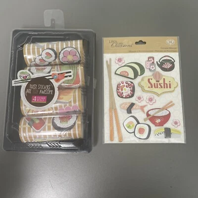 Sushi Roll Scrapbook Stickers LOT 3-d K&company FUN NEW - Image 1 of 4