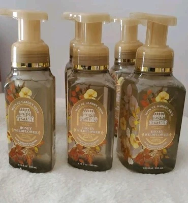 JUEGO DE 6 PIEZAS BAÑO Y CUERPO FUNCIONA MIEL FLOR SILVESTRE SUAVE ESPUMA JABÓN DE MANOS 8,75 OZ NUEVO Foto 1 de 4