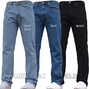 AZTEC JEANS MENS BASIC REGULAR FIT JEANS WORK PANTS WAIST LEG BIG KING SIZES A1 - Picture 1 of 4