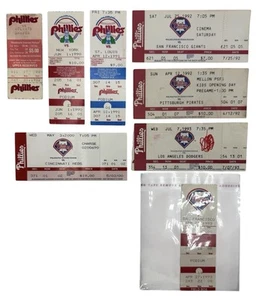 Lot of 8 Vintage Philadelphia Phillies MLB Ticket Stubs 1982–2000 + 3 Bonus Tkts - Picture 1 of 7