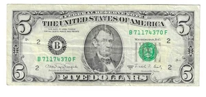 SERIES 1988A CHICAGO $5 NOTE (M-59) - Picture 1 of 2