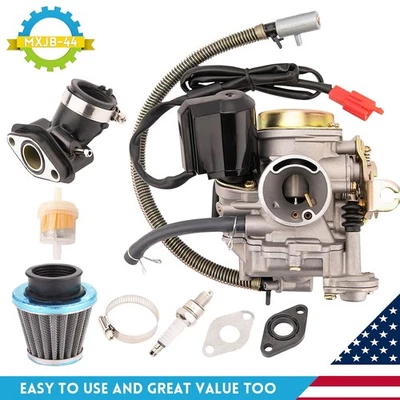 139QMB Carburetor For GY6 50cc 49CC 4 Stroke Scooter Taotao 18mm Intake Manifold — 第 1/4 张图片