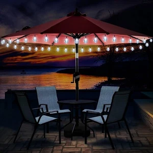 Solar String Lights, 36ft 60LED Waterproof Outdoor, Crystal Globe, 8 White - Picture 1 of 8