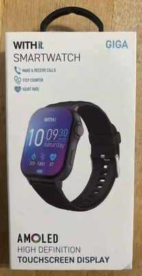 WITHit Giga HD Amoled Touchscreen Smartwatch (42/9002GYBKW) - Black... FREE S&H! - Image 1 of 2