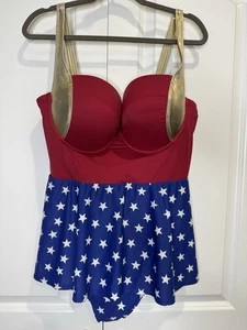 Torrid Wonder Woman Plus Swimdress Cosplay Costume Size 2 18/20 GUC Underwire - Picture 1 of 18
