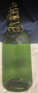 Glass Bottle Green Flat Melted Wine Cheese Tray Spoon Rest Trivet 11.5" - Picture 1 of 8