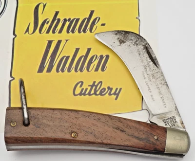 Cuchillo carey vintage Schrade Walden NY EE. UU. Pre 1974 163 asas de madera - usado Foto 1 de 4