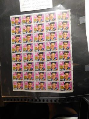 USPS 29 cent ELVIS Full Sheet First Day of Issue Graceland Gate Stamped 1993 - Image 1 of 4