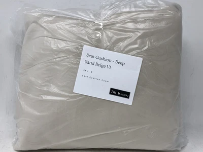 7th Avenue Ottoman Seat Cushion Cover Deep  - Sand Beige 8 - Image 1 of 4