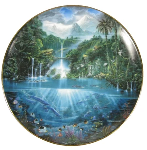 Sanctuary Of The Dolphin Enchanted Seascapes Sammelteller John Enright Vintage - Bild 1 von 4