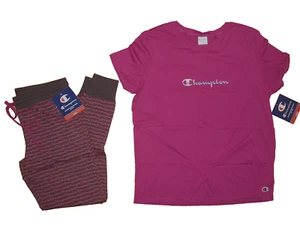 NWT Women's Champion 2 Piece Burgundy Pajama Sleepwear Various Sizes - Picture 1 of 6