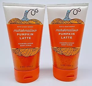 2 BATH & BODY WORKS MARSHMALLOW PUMPKIN LATTE FOAMING SUGAR BODY SCRUB 8 oz NEW - Picture 1 of 7
