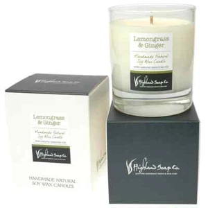 The Highland Soap Co Lemongrass & Ginger Handmade Natural Soya Wax Candle 30cl - Picture 1 of 1