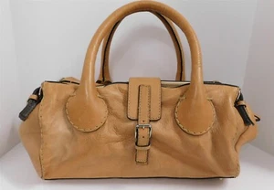 Bolso grande de cuero marrón natural Chloe Edith - Imagen 1 de 9