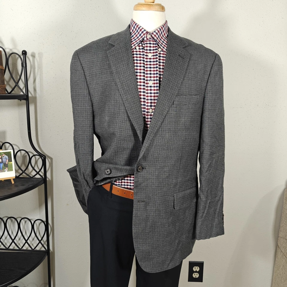 Ralph Lauren мужской Sport пальто Blazer гончая серый шелк шерсти кашемир размер 44L - Изображение 1 из 4