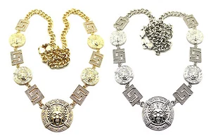 Hip Hop Medusa Anhänger mit 10mm 36" Gliederkette Halskette XC279 - Bild 1 von 5