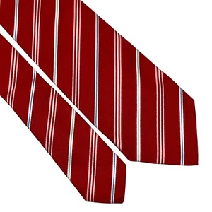 "Corbata a rayas ISAIA 7 pliegues rojo seda + rosa + azul 3,5"" X 58""" - Imagen 1 de 15