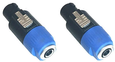 MUSYSIC Speakon 4-Pole to 1/4" TS Female Adapter Converter Jack Connector 2-Pack