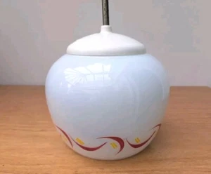 Vintage Mid Century 50s 60s White Glass Ceiling Hall Light Pendant Shade Czech - Picture 1 of 11