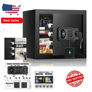 Wall or Floor Mounted Steel Safe Box with Combination Lock and Emergency Keys - Picture 1 of 11