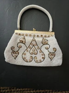 Aurora Borealis Kristall Strass Perlen bedeckt Abendtasche Handtasche 9,5 "x5,5" - Bild 1 von 8