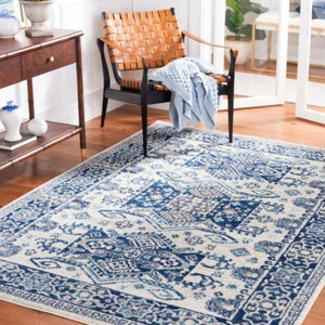 SAFAVIEH Tulum Collection TUL285B Ivory / Blue Rug - Picture 1 of 17