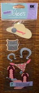 Jolees WOMENS COWGIRL BOOTS Hat Horse Shoe RODEO Country Farm Scrapbook Stickers - Picture 1 of 3