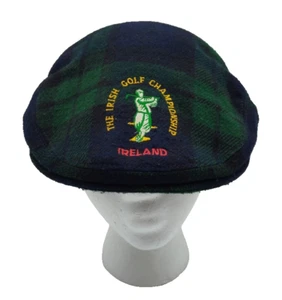 Vintage The Irish Golf Championship Ireland Plaid Shandon Newsboy Cap Hat Sz L - Picture 1 of 14