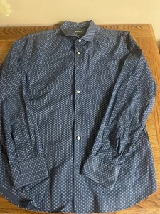 Bonobos Slim Fit Dark Blue Floral Mens Button Down Shirt Size Large - Picture 1 of 10