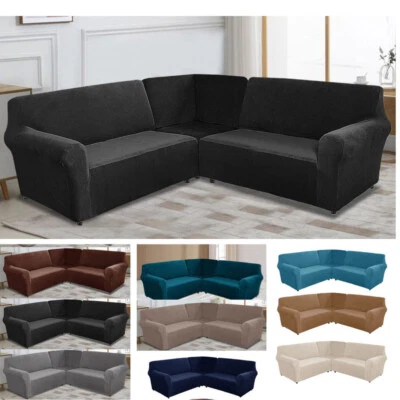 5 Sitzer Sofabezug Stretch Elastische Sofahusse Abdeckung Für L Form Ecksofa - Bild 1 von 4