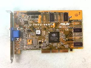 RARE ASUS TNT2-VANTA NVIDIA RIVA TNT2 16M AGP VIDEO CARD VGA ONLY RM1-B304 - Picture 1 of 3