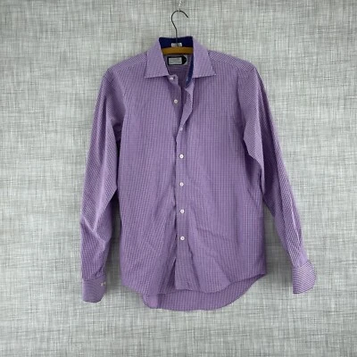 Lorenzo Uomo Shirt Long Sleeve Button Down Mens 15.5 Purple 2135 - Image 1 of 4