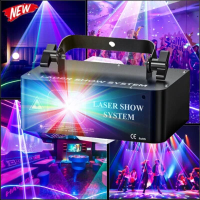 Escáner de haz RGB DMX efecto escenario luces DJ proyector láser LED luz espectáculo discoteca Foto 1 de 4