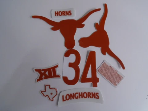 Texas Longhorns football helmet decals Schutt XP set  #34 Cover