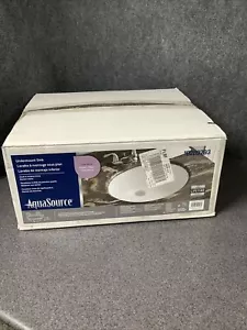 AquaSource White Undermount Oval Bathroom Sink Overflow Drain Contemporary M2C - Picture 1 of 3